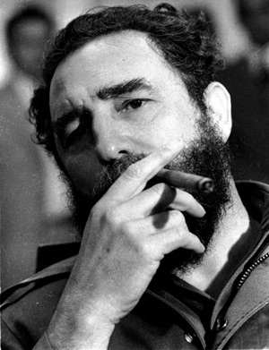 Castro Smoking a Cigar